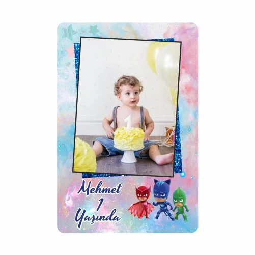 Pijamaskeliler Temalı Doğum Günü Magneti